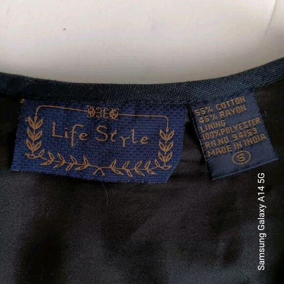 VTG LIFE STYLE Women's Black/Multicolor Button-Up Jacket Size S 1990s - Picture 4 of 9